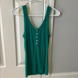 Aerie Teal Sleeveless Button-Down Top